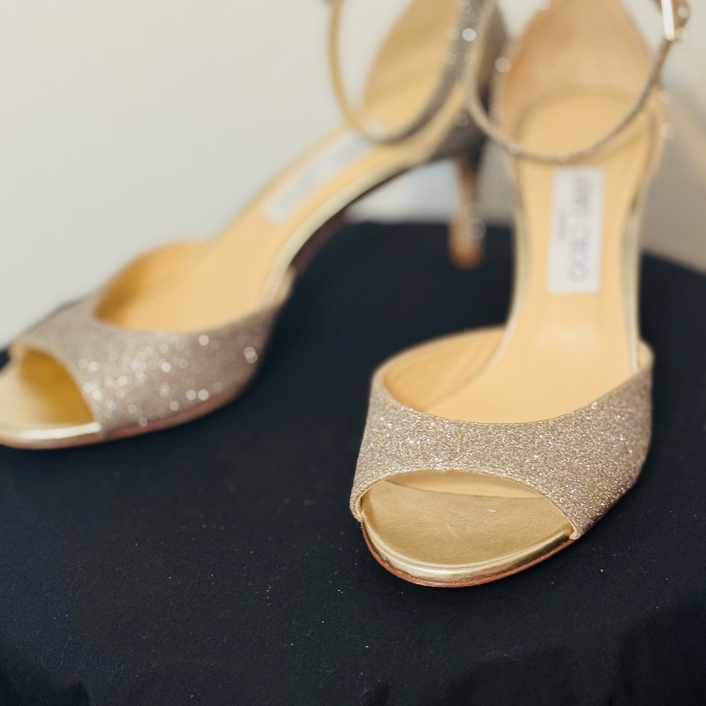 Jimmy Choo Sparkling Silver Heels
